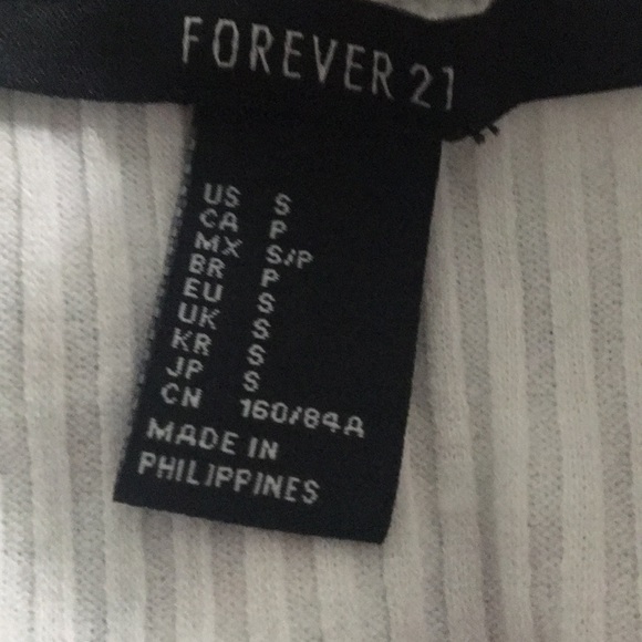 White crop top with multi colored stripes - Picture 5 of 5